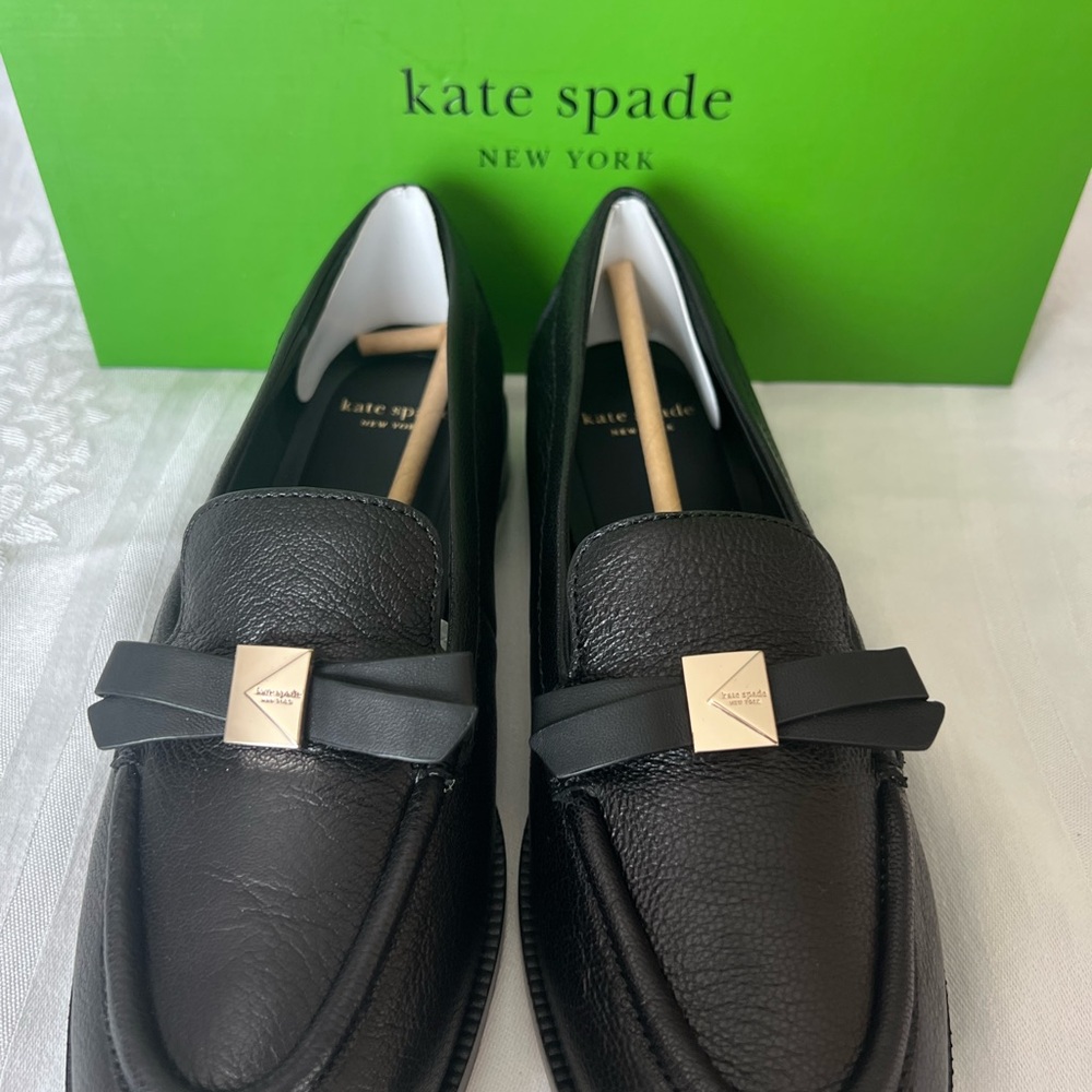 Kate Spade Black Textured Loafers